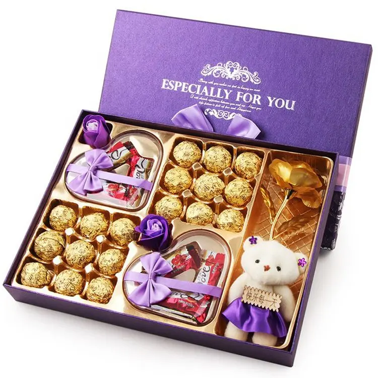 Boîte à bonbons personnalisée de luxe, boîtes cadeaux en carton pour chocolat saint valentin, casier personnalisé carré avec diviseur de papier