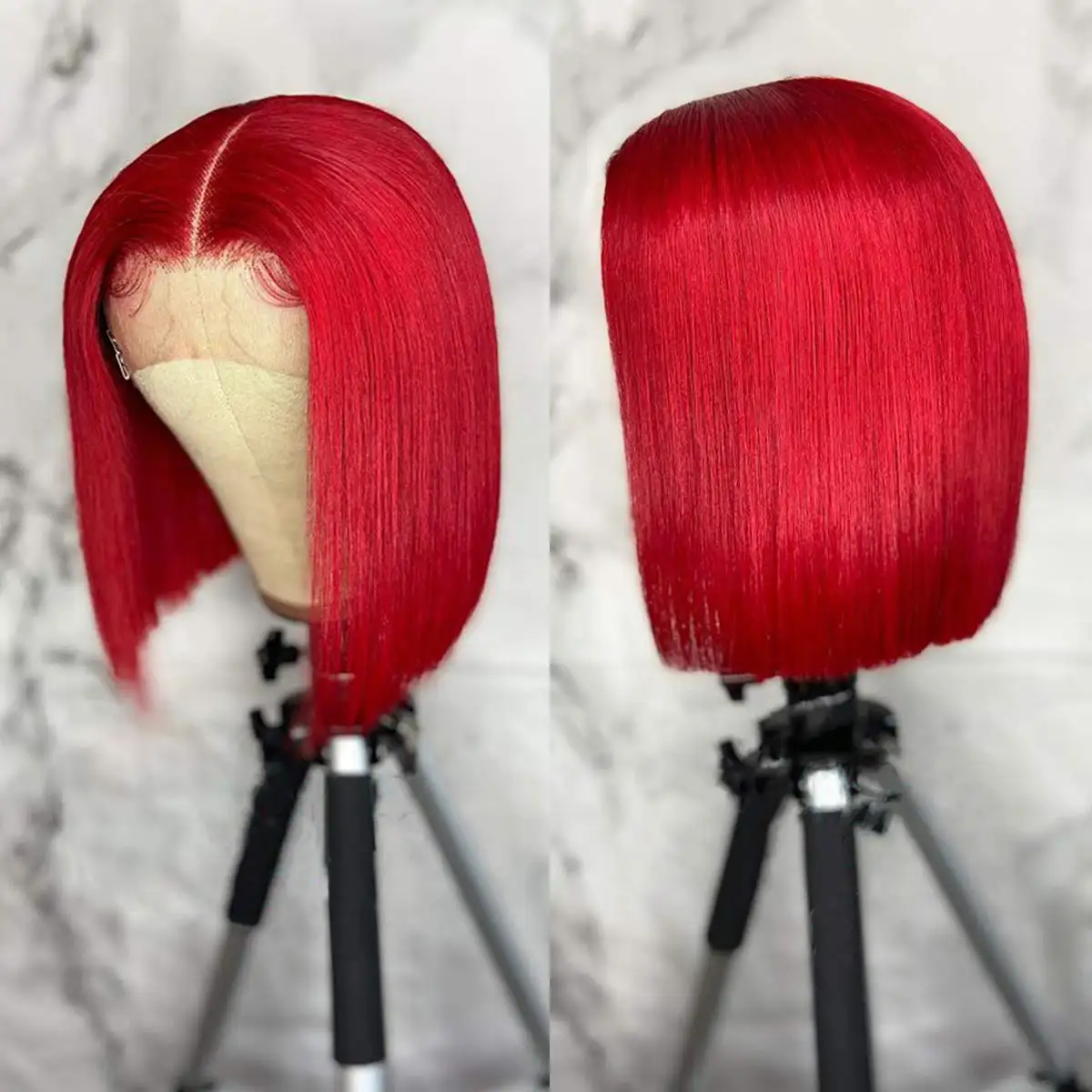 Toptan İnsan saçı renkli Bob peruk kadınlar için, ön koparıp vizon brezilyalı saç Bob peruk, kırmızı turuncu pembe mor Bob peruk
