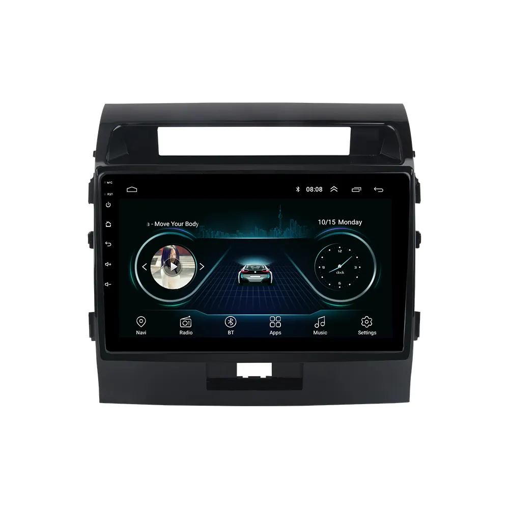 Android 9,1 2Din IPS de 10 pulgadas 2.5D de gps del coche de la pantalla de radio de navegación jugador para Toyota Land Cruiser 2007-2014