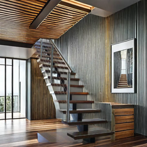 <strong>Double</strong> Stringer Rope Attic Loft Wood Staircase