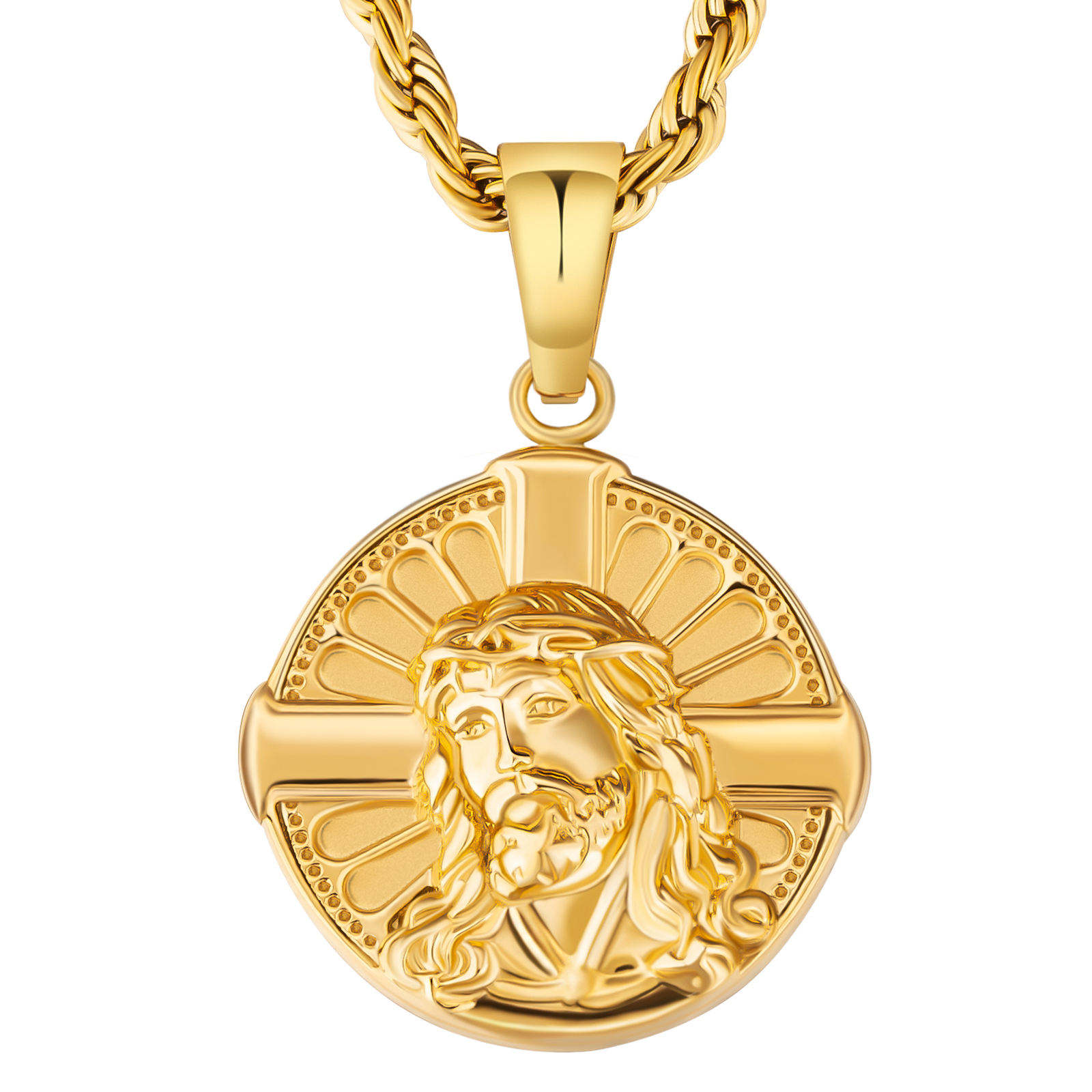 Jésus d'or et croix