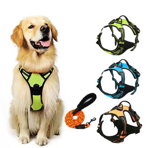 <strong>Dual</strong>-Layer Dog Harness with Anti-Pull Design - <strong>Reflective</strong>, Adjustable Buckle Collar, Dog Leash Set for Pets - Product Image 1