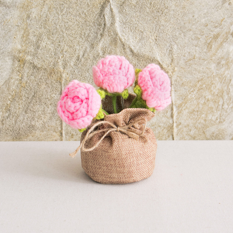 3 bolsas de rosas rosadas
