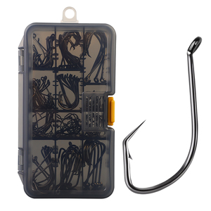 Palmer 161 cái 190g thép carbon cao bù đắp vòng tròn móc câu cá mạ Niken chống gỉ móc thiết lập hộp bạch tuộc móc - Product Image 4