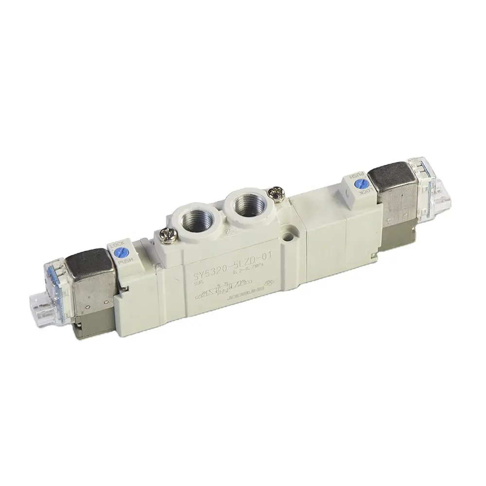 Válvula solenoide pneumática da qualidade superior promocional Sy5320-5lzd-01 válvula solenóide do ar industrial 5/2 way 5/3 way para industrial