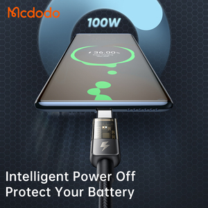 Mcdodo 284 Apagado automático Tipo C Cable Apagado automático 100W 5A E-mark Chip Distribución inteligente USB C a USB Cable de carga rápida - Product Image 3