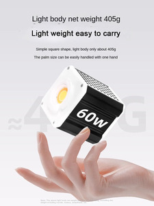 60WポータブルハンドヘルドLEDビデオフィルインライトCOBバイカラー写真ライト、NP-Fバッテリープレートリフレクター付き - Product Image 4