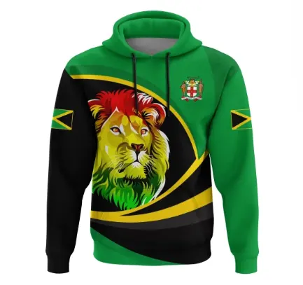 Stampa Logo giamaica Lion Rasta Active felpe con cappuccio da uomo Logo personalizzato comode felpe con cappuccio da uomo eleganti felpe invernali da uomo all'ingrosso