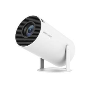 Ajuste de pantalla de proyector inteligente HY300, diseño redondo con tapa de 180 grados, construido en Android OS 11,0, proyector portátil de cine en casa - Product Image 1