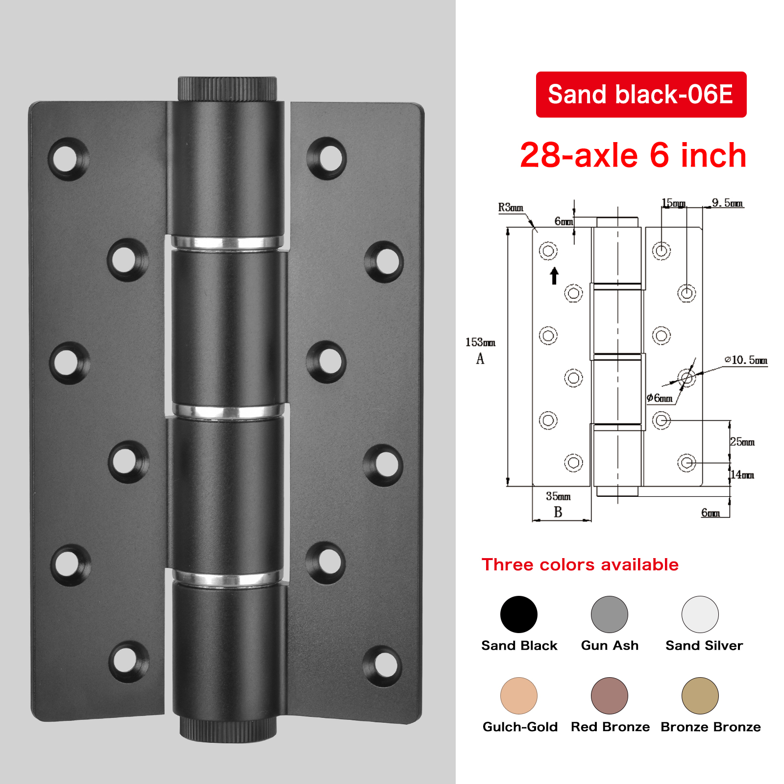 28 ejes de seis pulgadas E35 Negro