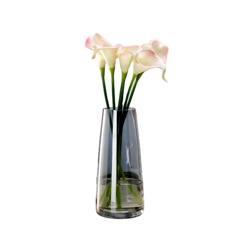 Vaso di vetro colorato fiorito di grande capacità per la decorazione della casa