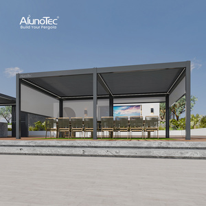 عريشة بيرجولا عصرية فاخرة مقاومة للرياح والثلوج في الأماكن الخارجية المفتوحة ومزودة بنظام تظليل خارجي تلقائي لحمام السباحة - Product Image 4