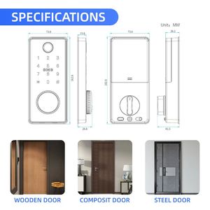 Locstar <strong>Security</strong> Easy Install Cerradura Electrica Fingerprint <strong>Password</strong> Keypad Keyless Entry Deadbolt Smart Door Lock with <strong>Code</strong> - Product Image 6