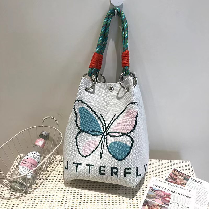 Handbag english butterfly beige