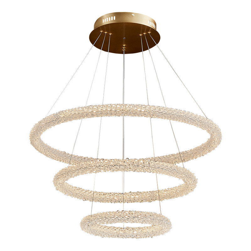 Modern crystal living room villa penthouse spiral staircase bedroom pendant light luxury led chandelier