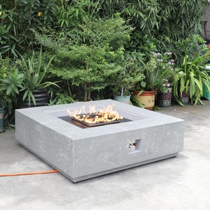 50,000 BTU Gas Fire Pit with Glass Rocks,Waterproof Cover, Fire Table for <strong>Patio</strong> and Garden <strong>Round</strong>/rectangle/square - Product Image 4