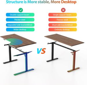 AJUNION Fácil de instalar Soporte ergonómico Escritorio Motorizado Altura ajustable Escritorio Ergonómico Escritorio para juegos de computadora Mesa de oficina - Product Image 6