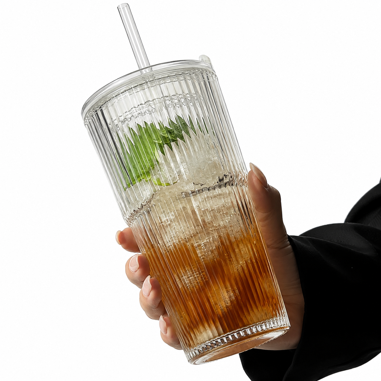 Cup, straw, lid