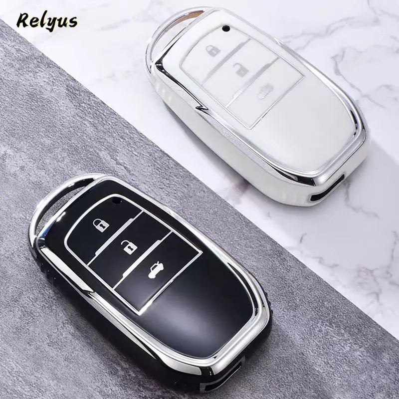 Weiche TPU Auto Remote Key Case Cover Shell für Toyota Corolla RAV4 CHR C-HR Camry Crown Auris Land Cruiser 200 Prado Zubehör