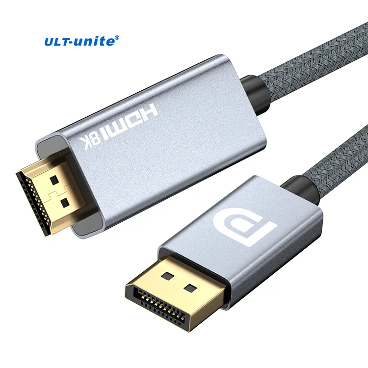 Ult-unite DisplayPort 1.4 Ke HDMI 2.1 Kabel 8K 60Hz 4K 144Hz DP Ke HDMI Kabel Searah
