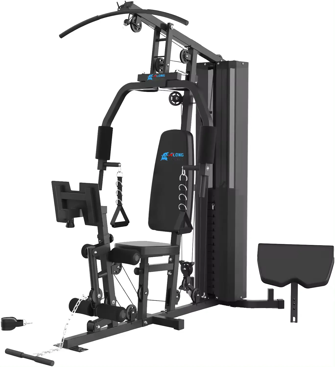 Sportzubehör Fitness Multi Gym Maschine Station 45 kg Gewichtsplatte Mehrstation Heim-Gym mit Hantel Übungsbank