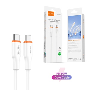 VIDVIE kalın beyaz siyah PD 60W hızlı şarj USB veri transferi kablo USB tip C tipi C - Product Image 2