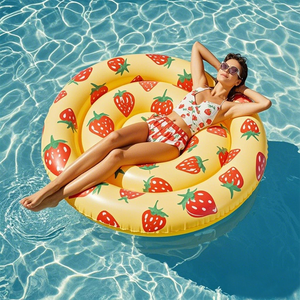 Letto galleggiante rotondo personalizzato gonfiabile piscina galleggiante Lounge per parco acquatico letto galleggiante durevole e comodo letto galleggiante - Product Image 1