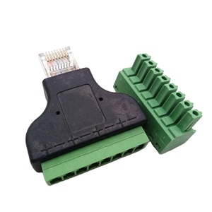 Red de cristal macho RJ45, cabezal de terminal verde, conector de cable de red, bloque de terminales, tornillo fijo, blindado, sin necesidad de - Product Image 3