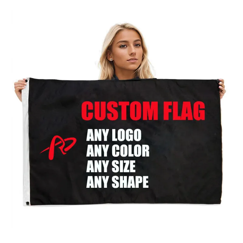 2023 Promosi sublimasi kain poliester iklan bendera 3x5 tampilan kampanye bendera kustom dengan Logo cetak kustom