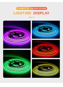 แถบไฟ LED RGB DC12V COB-810-RGB-12ความกว้าง14วัตต์/เมตร10มม. ความสว่างสูงแบบไดนามิกสำหรับการแสดงผลเชิงพาณิชย์/บาร์/การติดตั้งงานศิลปะ - Product Image 6