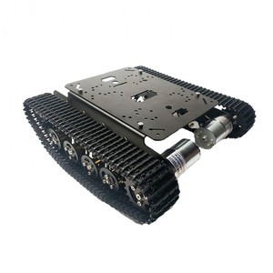TS100メタルRCロボットタンクカーシャーシ衝撃吸収車12V 330RPM #25モーターArduino DIY用 - Product Image 1