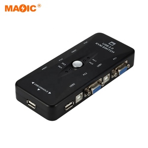 4 Port Usb 2.0 Vga Splitter Kvm Switch Usb 2.0 KVM Switch Vga Switch Box for Laptop Printer Mouse <strong>Keyboard</strong> - Product Image 1