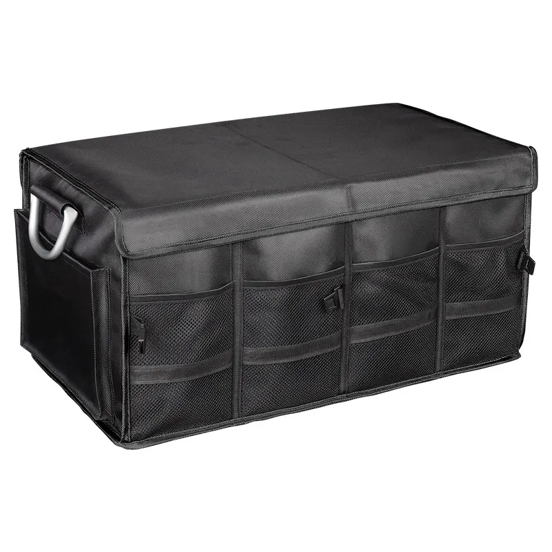 ทนทานรถ Trunk Organizer แบบพกพา Cargo Organizer พร้อมฝาถอดออกได้