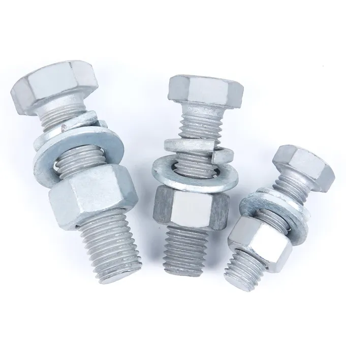 Galvanized Steel Full Threaded Hexagon Bolts Screw Astm M8 M16 Zinc Plated Fasteners And Hex Bolts 5/8" Classe 4.8