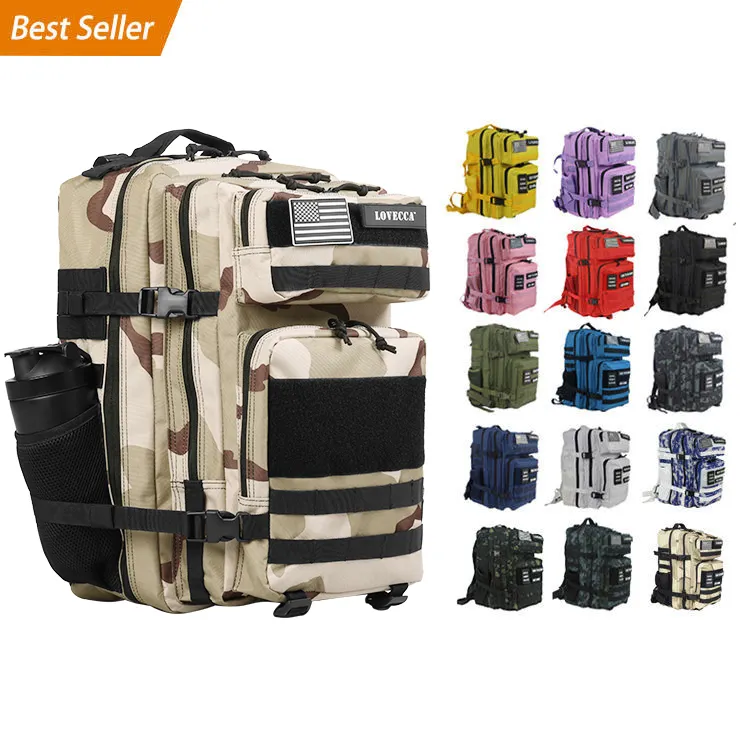 Benutzer definierte 900D Oxford Tactical Gym Bag Pack Molle Fitness Trekking Tasche 25L 45L Taktischer Rucksack