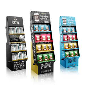 Tùy chỉnh point of Sale tông hiển thị đứng khay sóng <span class=keywords><strong>shipper</strong></span> siêu thị giấy Pop POS hiển thị thực phẩm giá đứng - Product Image 6