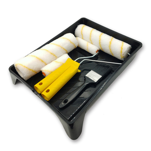 6 adet 4 ve 9 inç boya fırçası ve rulo seti ile yedek boya fırçaları rulo uygun kullanım için boya tepsisi ile paketlenmiş - Product Image 2