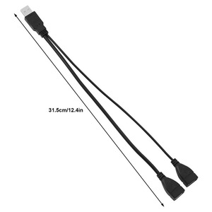 1オスプラグから2メスソケットUSB2.0延長データケーブル電源アダプターコンバーターYスプリッターUSB2.0ケーブル30cm - Product Image 5