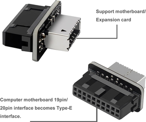 Chiave di presa del pannello anteriore 3.1 USB-A Type-E A USB 3.0 20 pin adattatore convertitore di intestazione scheda madre 20 pin 19pin connettore verticale - Product Image 5