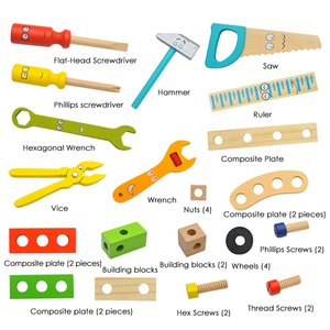 Trẻ em bằng gỗ công cụ xây dựng thiết lập giáo dục mầm non Câu Đố chơi nhà đồ chơi - Product Image 4