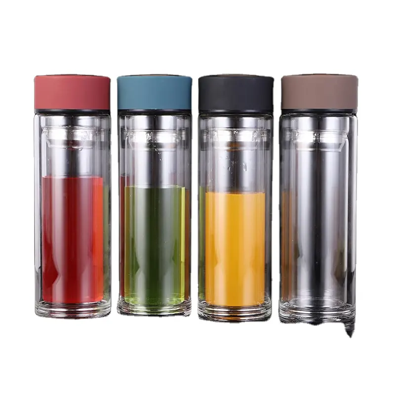 Dubbele Laag Glas Water Fles Cup Tumbler Met Thee Filter Glazen Kantoor Drinken Fles