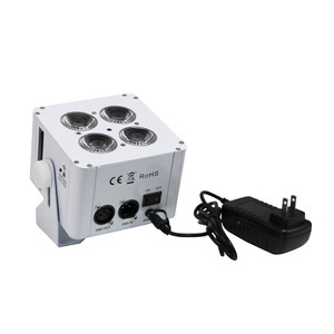 4PCS 18W <strong>RGBWA</strong>+UV 6IN1 Battery Powered <strong>Wireless</strong> <strong>DMX</strong> IR Remote <strong>Control</strong> Led Flat Par Light Wedding DJ Event Uplights - Product Image 2