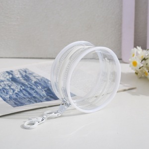 Transparente Dustproof Carry Pouch para 10-15cm Cotton Dolls Mini Clear Saco de armazenamento com Keychain Coin Pouch Função