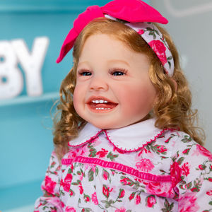 NPK 60CM büyük gerçek boyutu yeniden doğmuş bebek yürümeye başlayan kız Lifelike gerçekçi 3D boyama koleksiyon sanat bebek
