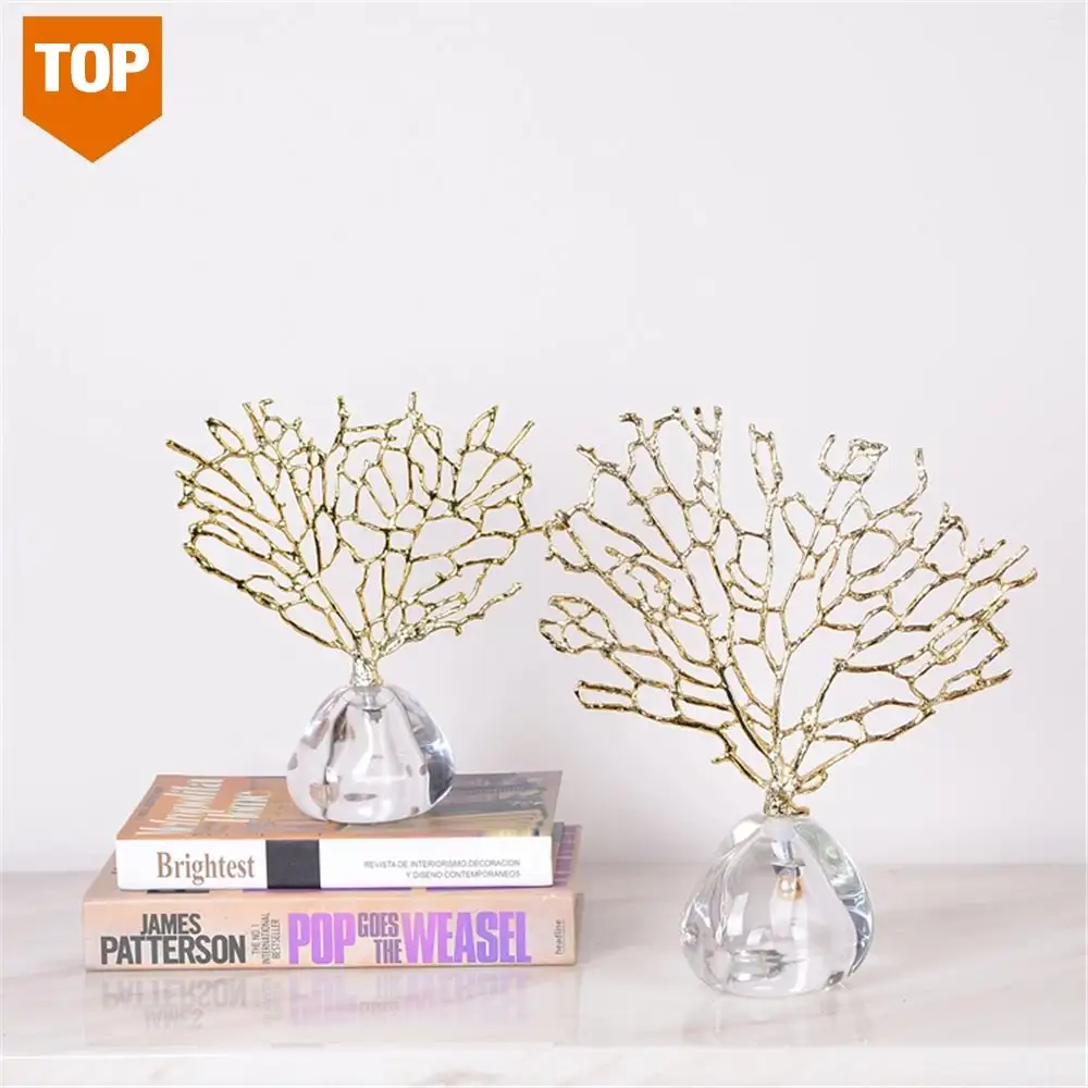 2021 New INTERIOR HOME DECORATIONS ITEMS TABLE OBJECTS HOME ACCENTS HANDCRAFT METAL CORAL SCULPTURE OTHER HOME DECOR