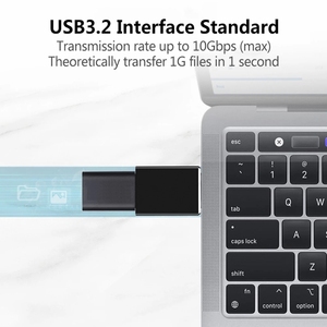 2023新版本USB3.2 USB C OTG适配器10gbps速率铝合金公USB C至母USB OTG适配器，适用于笔记本电脑