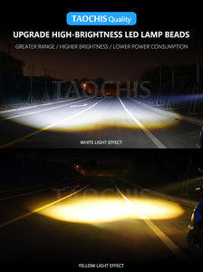 Taochis เลนส์ LED ตัดหมอกสำหรับรถจักรยานยนต์แบบ Bi, สีขาว + สีเหลืองลำแสงสูงและต่ำเข้ากันได้กับชุดติดตั้งไฟหน้า - Product Image 6