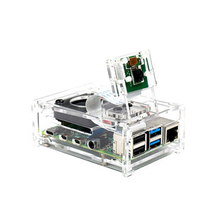 Yahboom透明ラズベリーパイ4アクリル保護ケース、カメラホルダー付き - Product Image 1