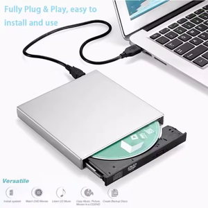 USB 2.0超薄外部光盘RW驱动器和DVD-ROM播放器便携式光盘驱动器，适用于笔记本电脑和台式机