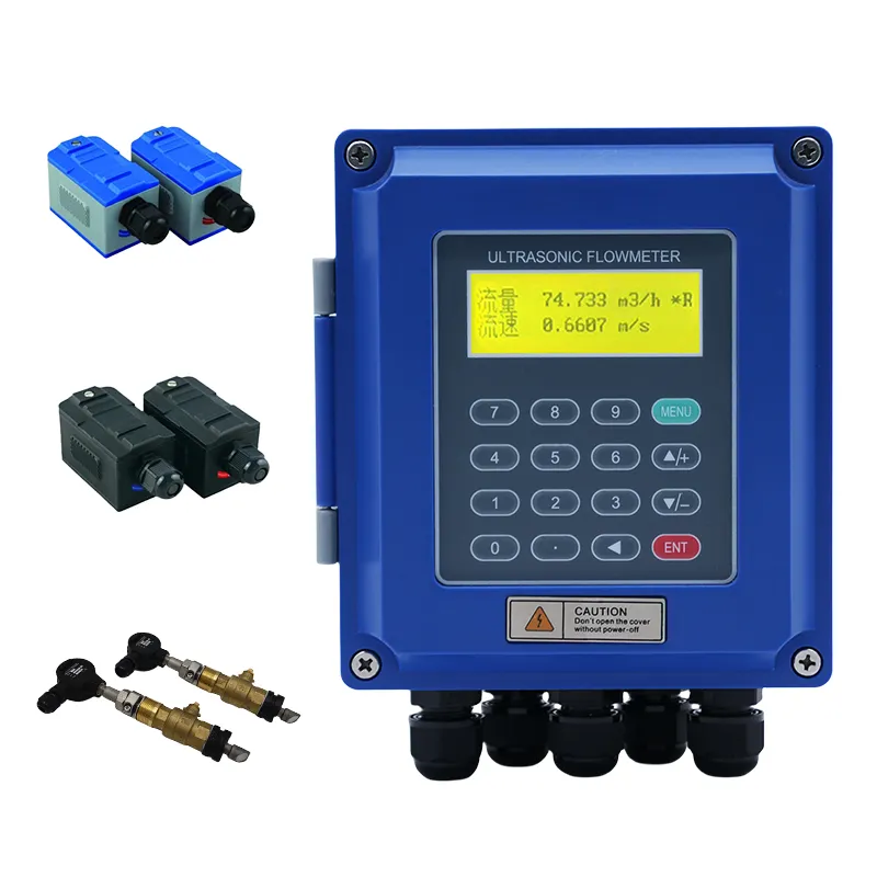 clamp on liquid water ultrasonic flow meter price DN15-DN6000 ultrasonic flowmeter heatmeter china